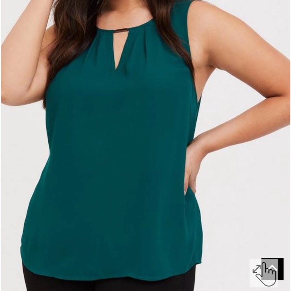 Torrid Green Georgette Keyhole Tank Sz 5x (28)